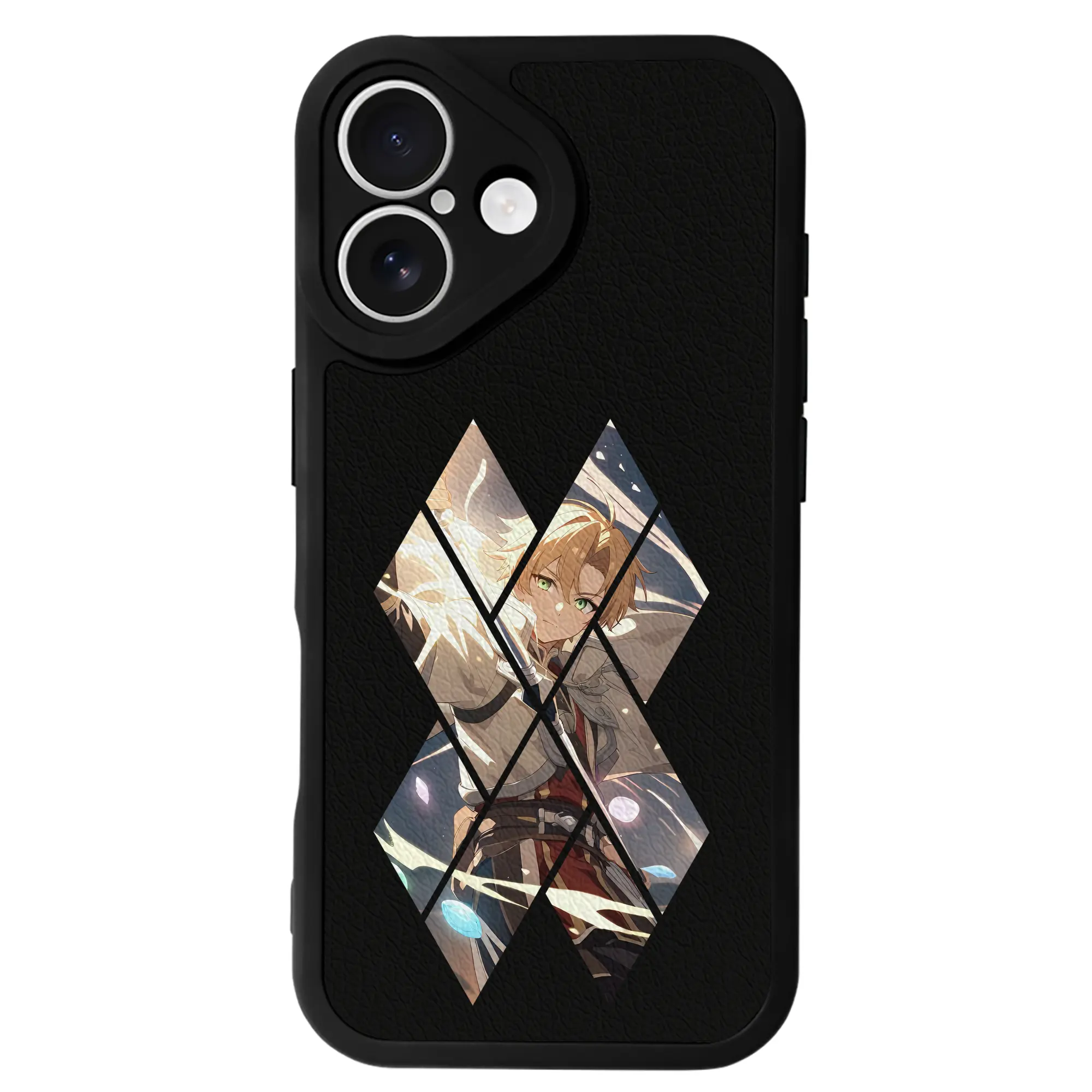 無職転生 グッズ,ルーデウス・グレイラット - IPhone 16シリーズ対応 ・ シリコンスマホケース ・ レザー調 ・ 高精度フィット ・ 耐衝撃 ・ ワイヤレス充電対応 ・ 精密カット